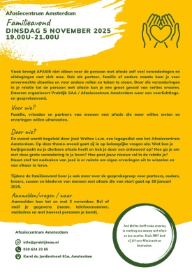 Sfeerimpressie van Familieavond Afasiecentrum Amsterdam bij Praktijk SAA