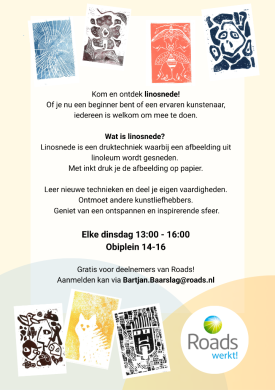 Sfeerimpressie van Linosneden bij Roads